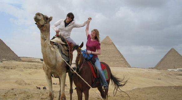 Cairo stopover Giza Pyramids ,River Nile felucca sailboat and camel ride